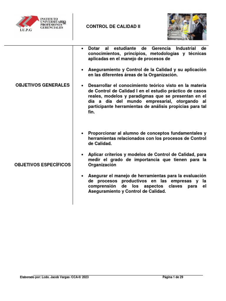 Guia Control Calidad Ii | PDF | Calidad (comercial) | Gestión de la calidad