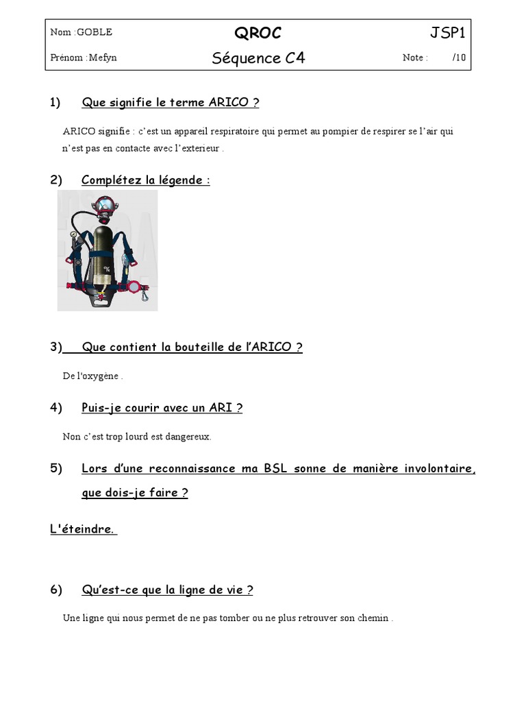 QROC JSP1 : Évaluation ARICO et Sécurité | PDF | Études des langues ...