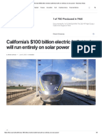 California's $100 Billion Electric Bullet Train Will Run Entirely On Solar Power - Business News