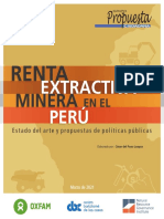 Renta Extractiva Minera en El Perú. Estado Del Arte y Propuestas de Políticas Públicas.