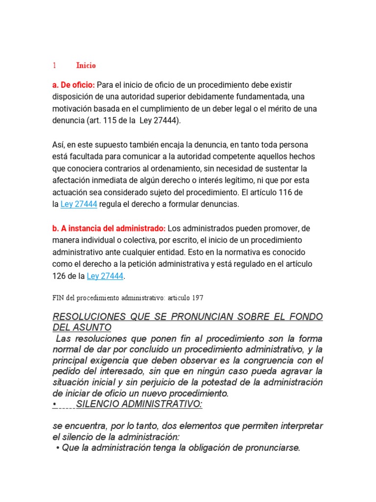 Inicio del Procedimiento Administrativo | PDF | Mandato | Justicia