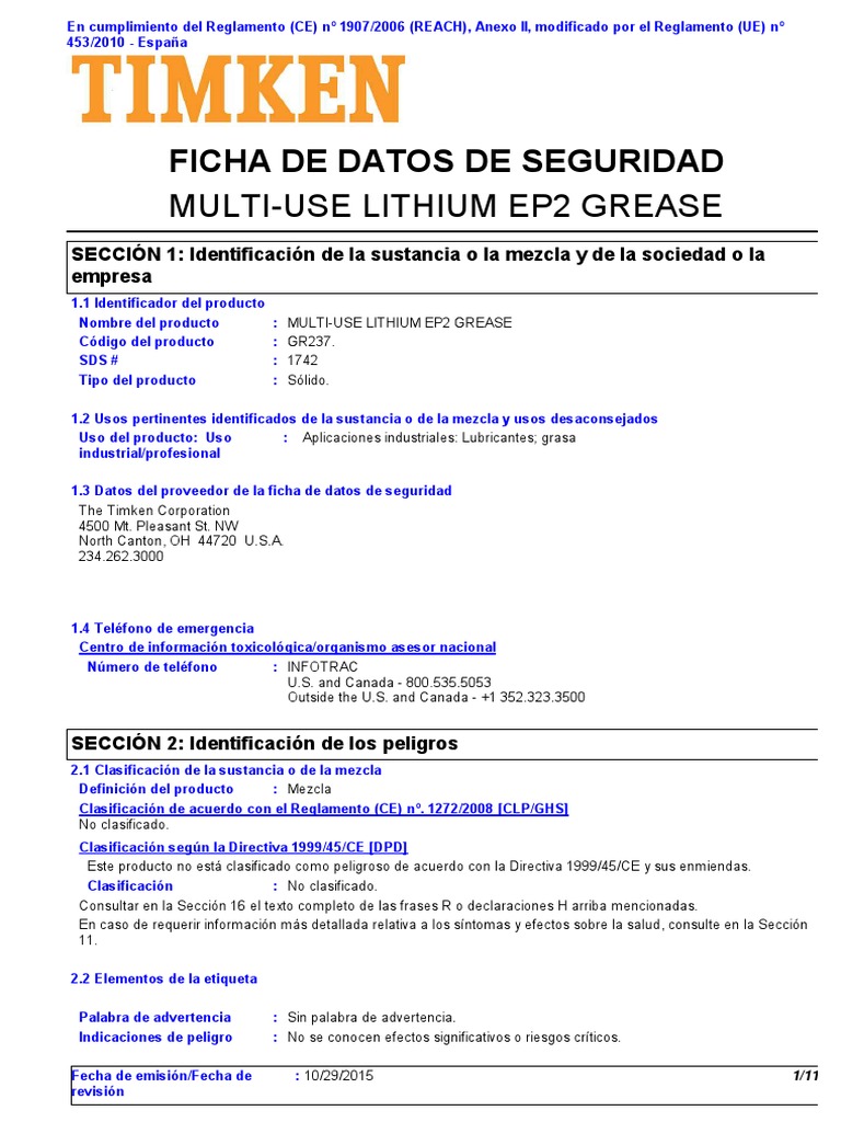 GR237LIN25500C0ESMULTIUSELITHIUMEP2GREASE PDF Residuos