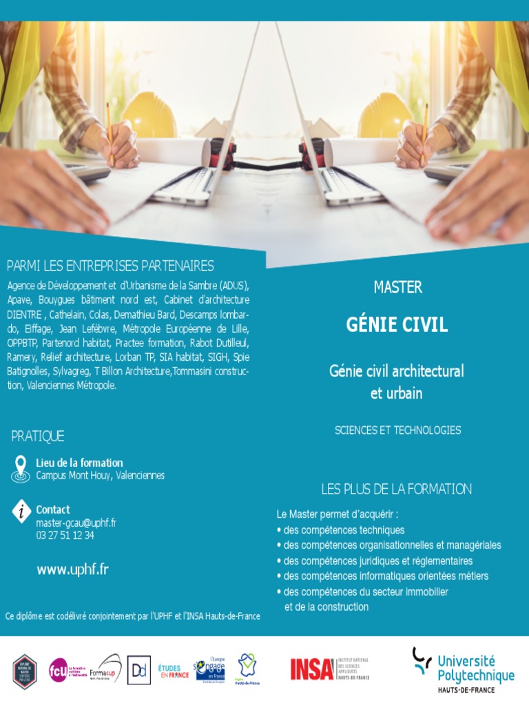 Master Génie Civil Architectural et Urbain | PDF | Chef de projet