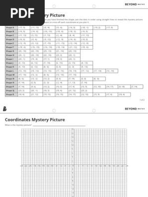 Coordinates Mystery Picture