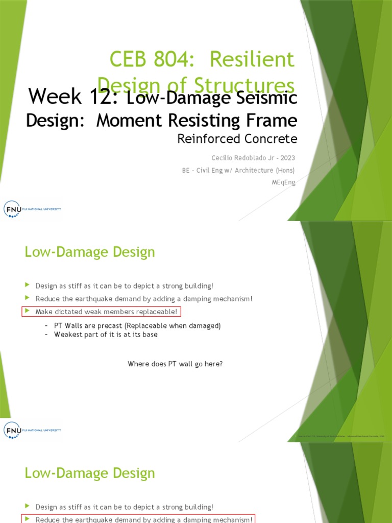 WK 12 LDSD RC Moment Resisting Frame Beam PDF Concrete Beam