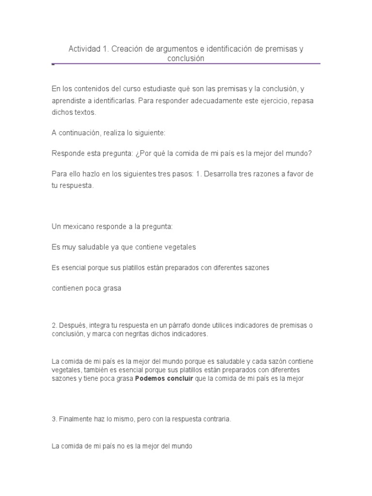 Argumentación: Premisas y Conclusión | PDF