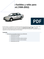 Diagrama de fusibles y relés para Honda Accord