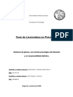 Tesis de Licenciatura en Psicología: Universidad de Buenos Aires