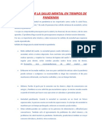 Cómo Cuidar La Salud Mental en Tiempos de Pandemia