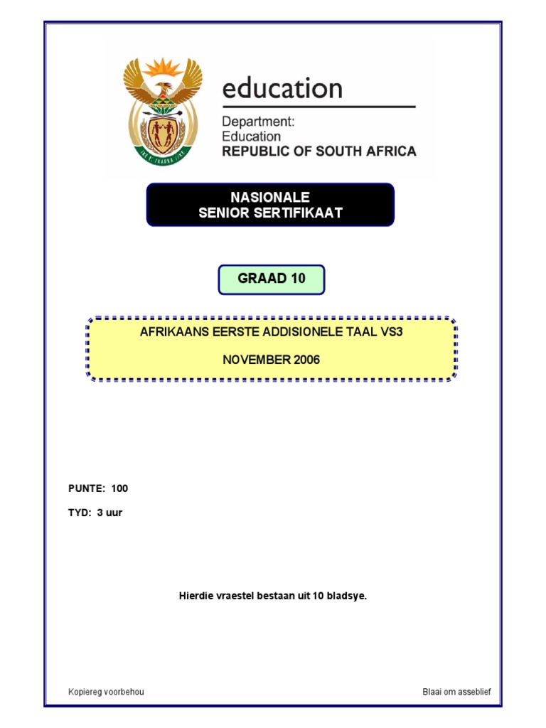 Afrikaans P2 Pdf