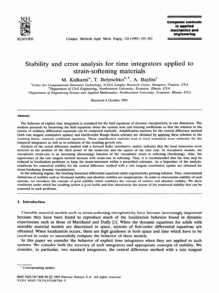 Belytschko Time Integration | PDF | Stability Theory | Eigenvalues And ...