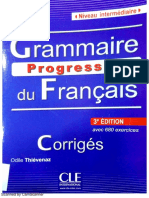 Gregoire M Thievenaz O - Grammaire Progressive Du Francais Niveau Intermediaire Corrige - 2013