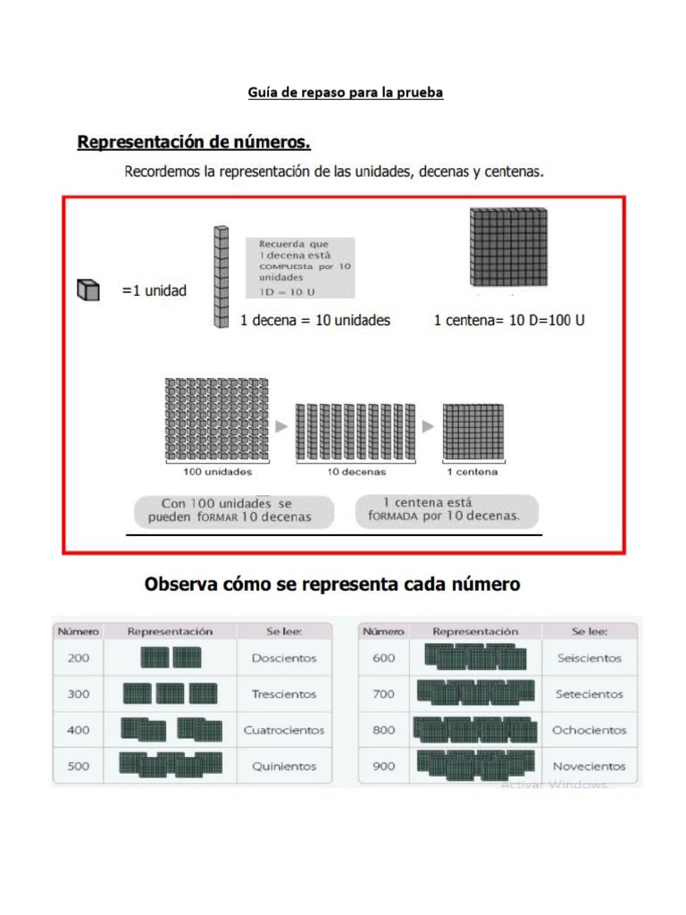 Guia de Aprendizaje Números Hasta El 1000 | PDF