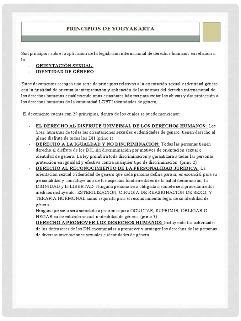 Principios de Yogyakarta PDF
