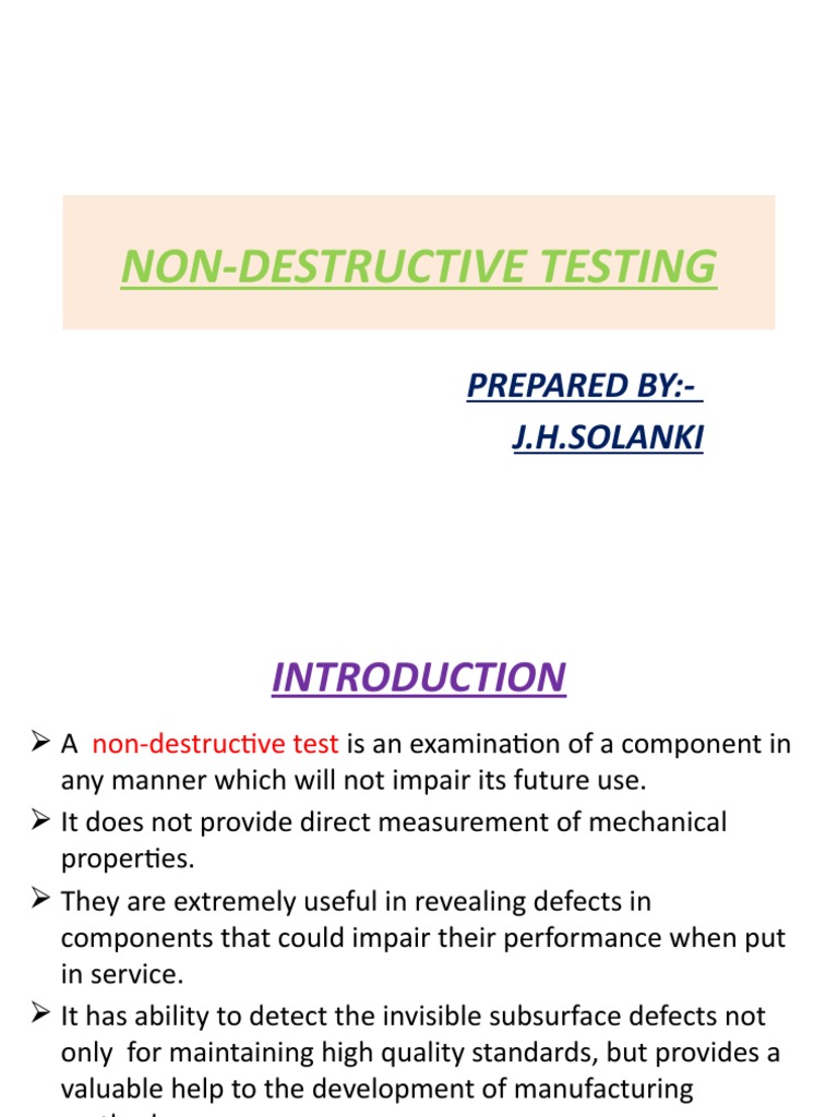 Non Destructive Testing PDF Radiography Ultrasound