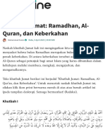 Khutbah Jumat - Ramadhan, Al-Quran, Dan Keberkahan - NU Online