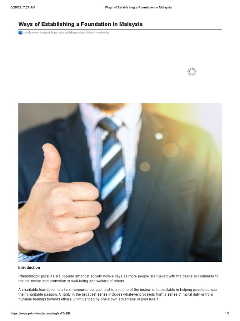 Ways of Establishing A Foundation in Malaysia PDF Foundation