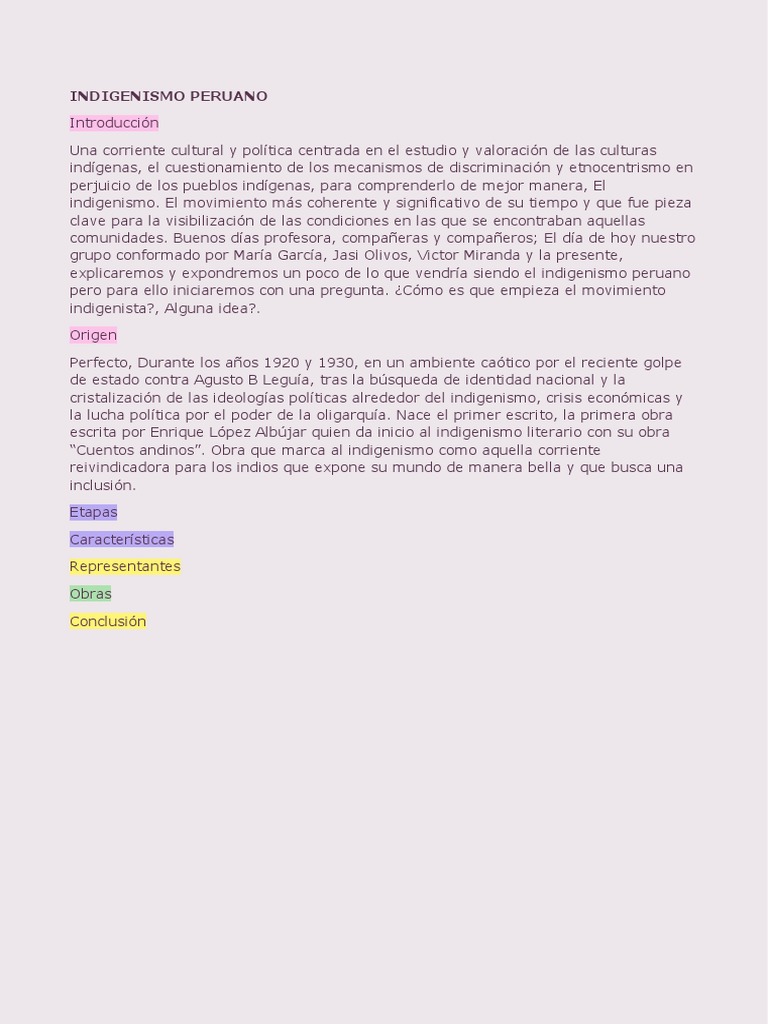 INDIGENISMO PERUANO PDF