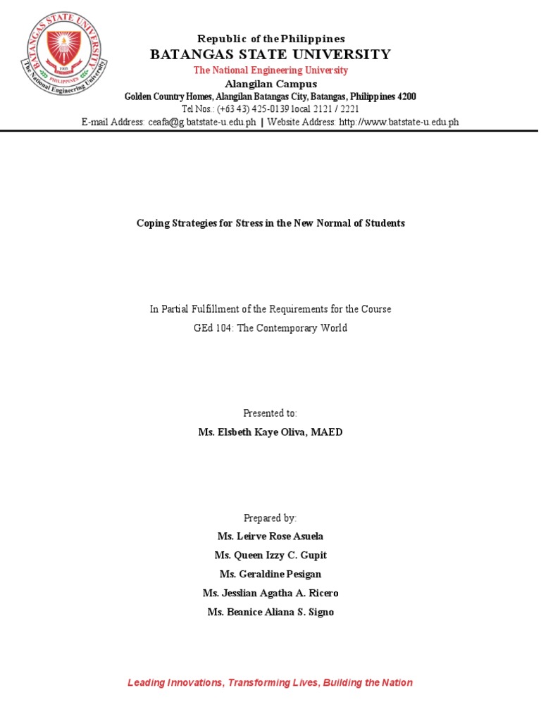 Coping Strategies for Student Stress | PDF | Bullying | Professional Skills