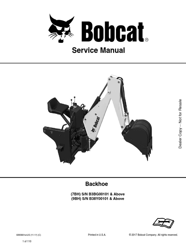 Bobcat 8811 Backhoe Specs Manual | PDF | Loader (Equipment) | Screw