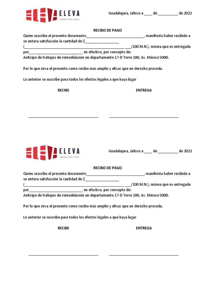 Formato Recibo de Pago | PDF