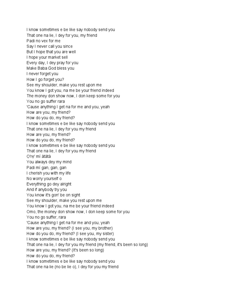 I Know Sometimes e Be Like Say Nobody Send You PDF