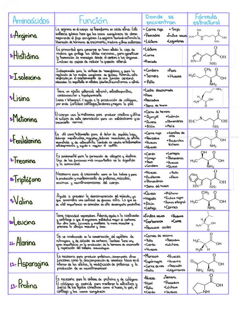 Tabla de los amino cidos pdf