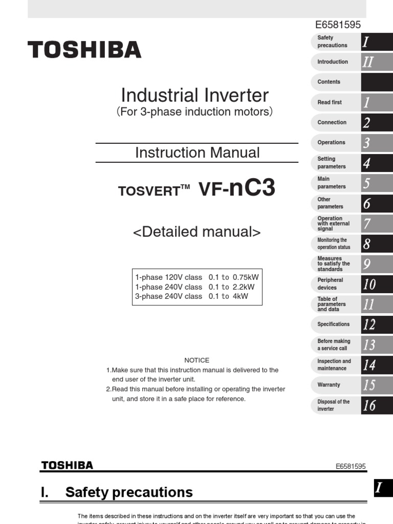 Toshiba VF nC3 Manual | PDF | Power Inverter | Power Supply