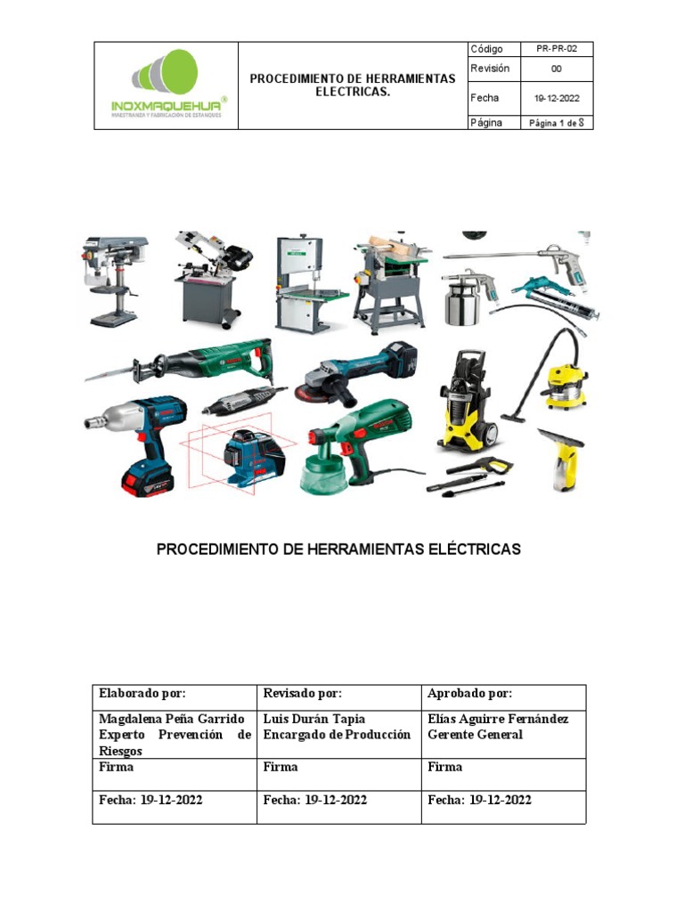 Procedimiento de Seguridad en Herramientas Eléctricas | PDF | Aislador ...