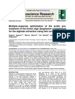 Multiple-Response Optimization of The Acidic Pretreatment of The Brown Alga Sargassum Cristaefolium