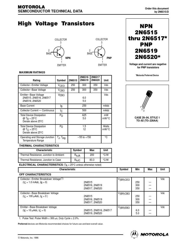 Semiconductor Technical Data Maximum Ratings PDF Bipolar Junction