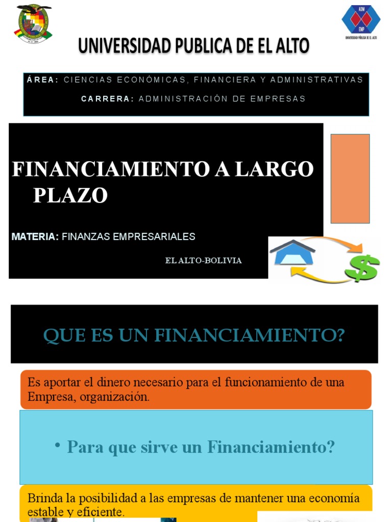 Fuentes de Financiamiento a Largo Plazo | PDF | Compartir (Finanzas ...