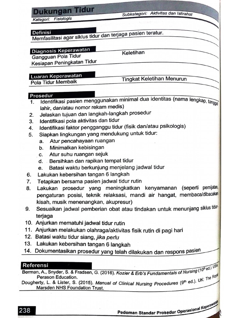 SOP Istirahat Dan Tidur | PDF