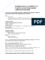 Method Optimization According To Current Regulation For Liquid Chromatography