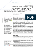 Incidence and Predictors of Pre-Eclampsia Among Pregnant Women Attending Antenatal Care at Debre Markos Referral Hospital, North West Ethiopia - Prospective Cohort Study