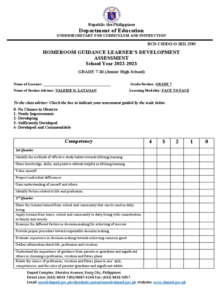 Homeroom Guidance Learner 7 10 | PDF | Learning | Decision Making