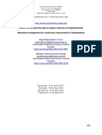 Gestión de Operaciones para La Mejora Continua en Organizaciones Operations Management For Continuous Improvement in Organizations