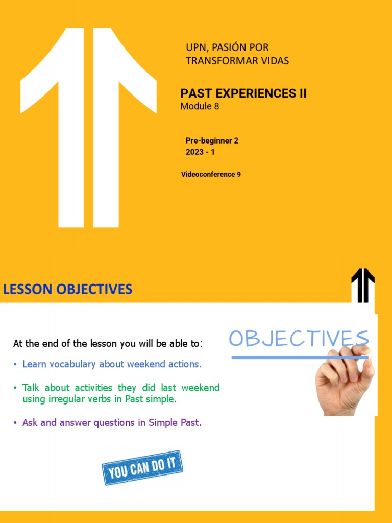 Module 8 Past Experiences II PDF Grammatical Tense Human