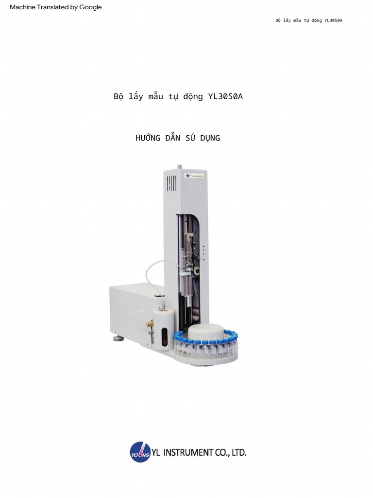 YL3050A Autosampler UserManual PDF