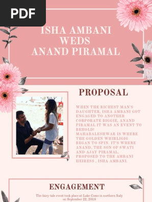ISHA AMBANI WEDDING ASSIGNMENT