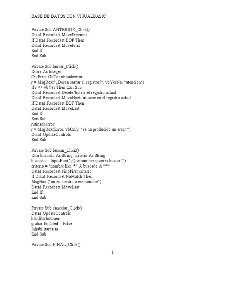 Base de datos con visualbasic pdf computer programming software