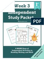 1st Grade Independent Study Packet Week 3
