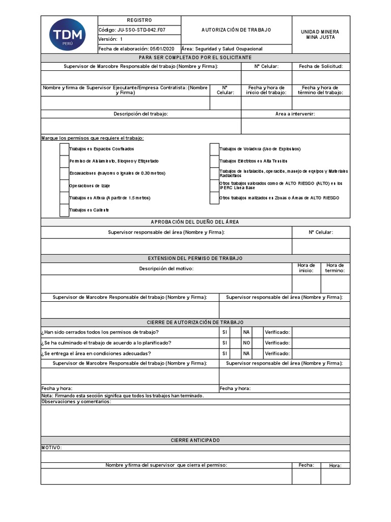 Autorizacion de Trabajo PDF