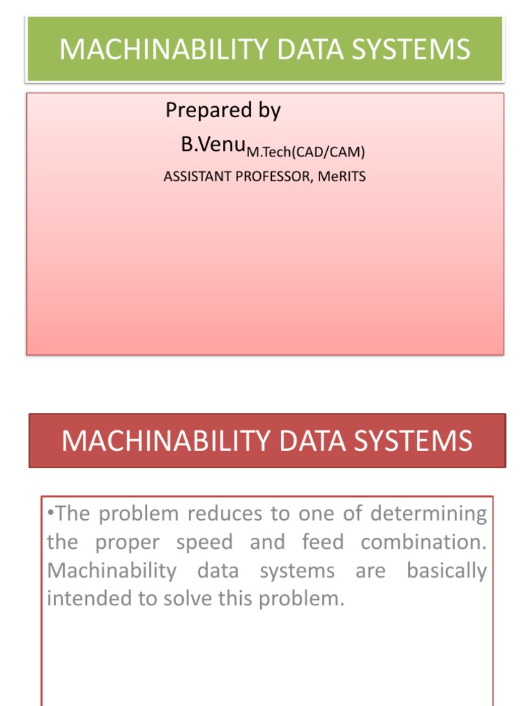 Unit 4 machinabilitydatasystems pdf machining mathematical