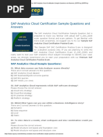 SAP Analytics Cloud Certification Sample Questions and Answers