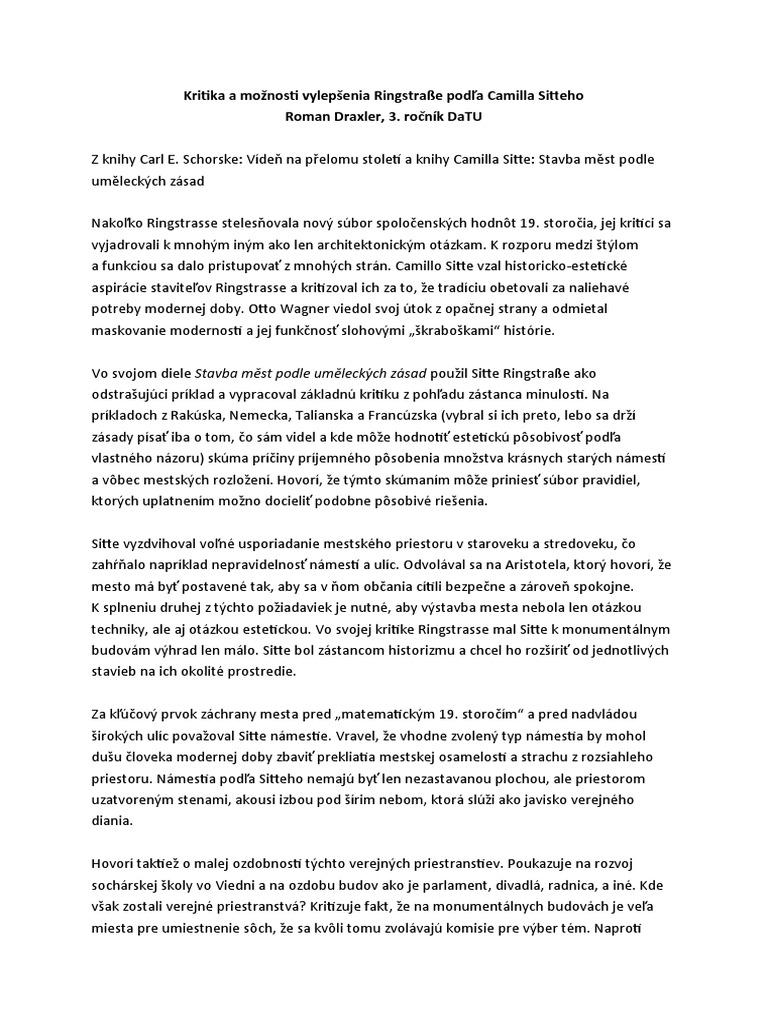 Kritika a mo nosti vylep enia ringstra e pod a camilla sitteho pdf