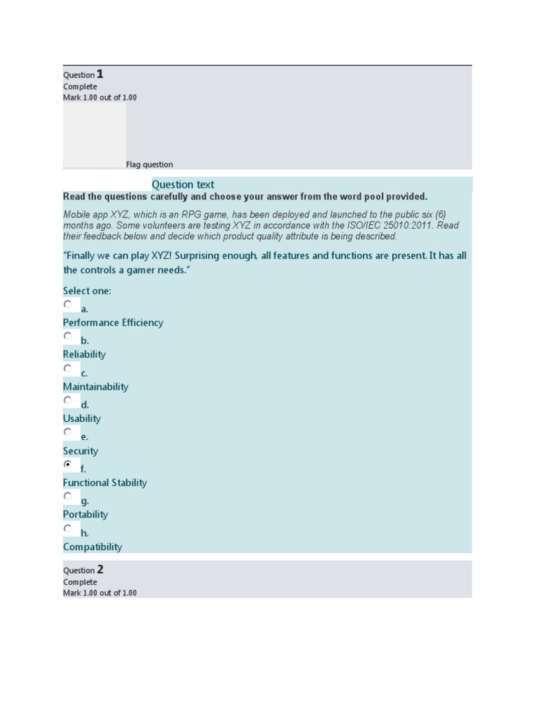 Question Text: Read The Questions Carefully and Choose Your Answer From ...