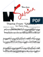 Theme From SABRINA 1995 Piano Solo