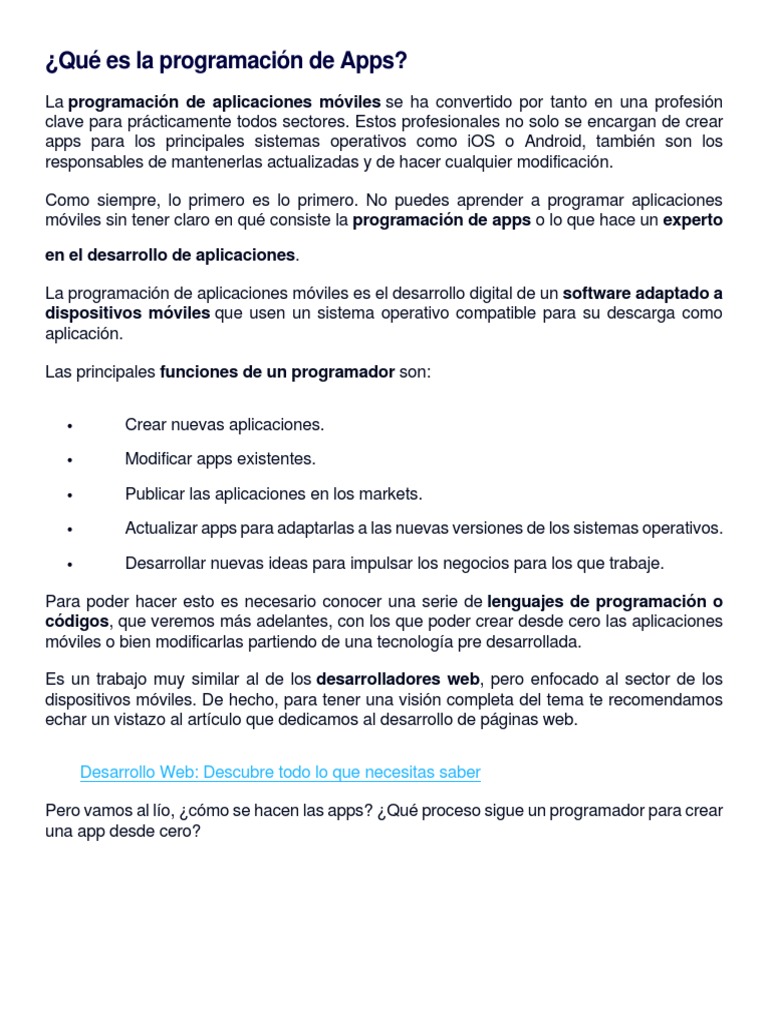 Guía Completa: Programación de Apps Móviles | PDF | Aplicación movil ...