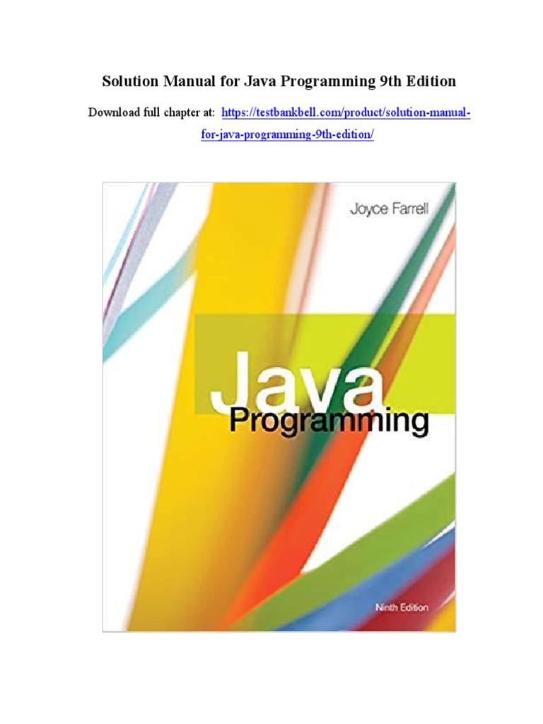 Solution Manual For Java Programming 9th Edition | PDF